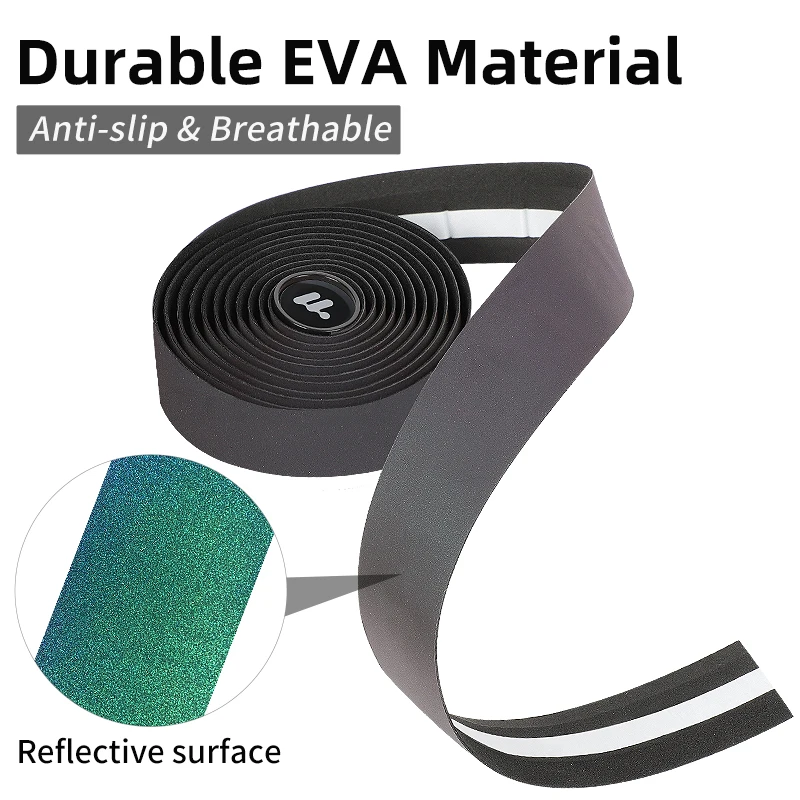 WEST BIKING Reflective Bicycle Handlebar Tape PU/EVA Colorful Road Bike Bar Tape Bicycle Shock Absorption Fork Grip Wrap Tape