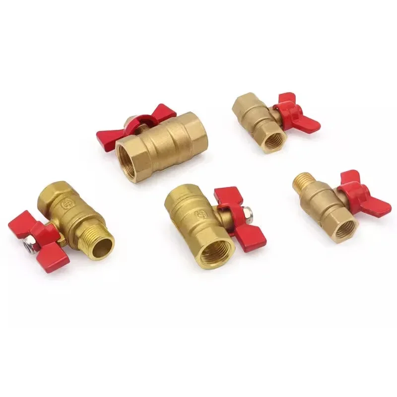 5/20/100pcs 1/8" 1/4" 3/8" 1/2" BSP Water Gas Oil Shut Off Valve Brass Ball Valve Air Compressor Threaded Mini Male To Female
