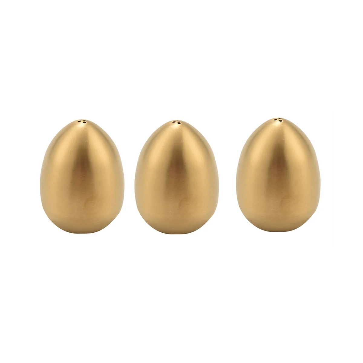 

3Pcs Stainless Steel Pepper Shaker Egg Shaped Salt Shaker Set Kitchen Tool,Gold