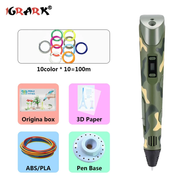 Stylo 3D pour enfants avec adaptateur secteur et étui portable, crayon  d'imprimante, jouets de dessin, filament PLA, cadeau d'anniversaire et de  Noël pour les enfants - AliExpress