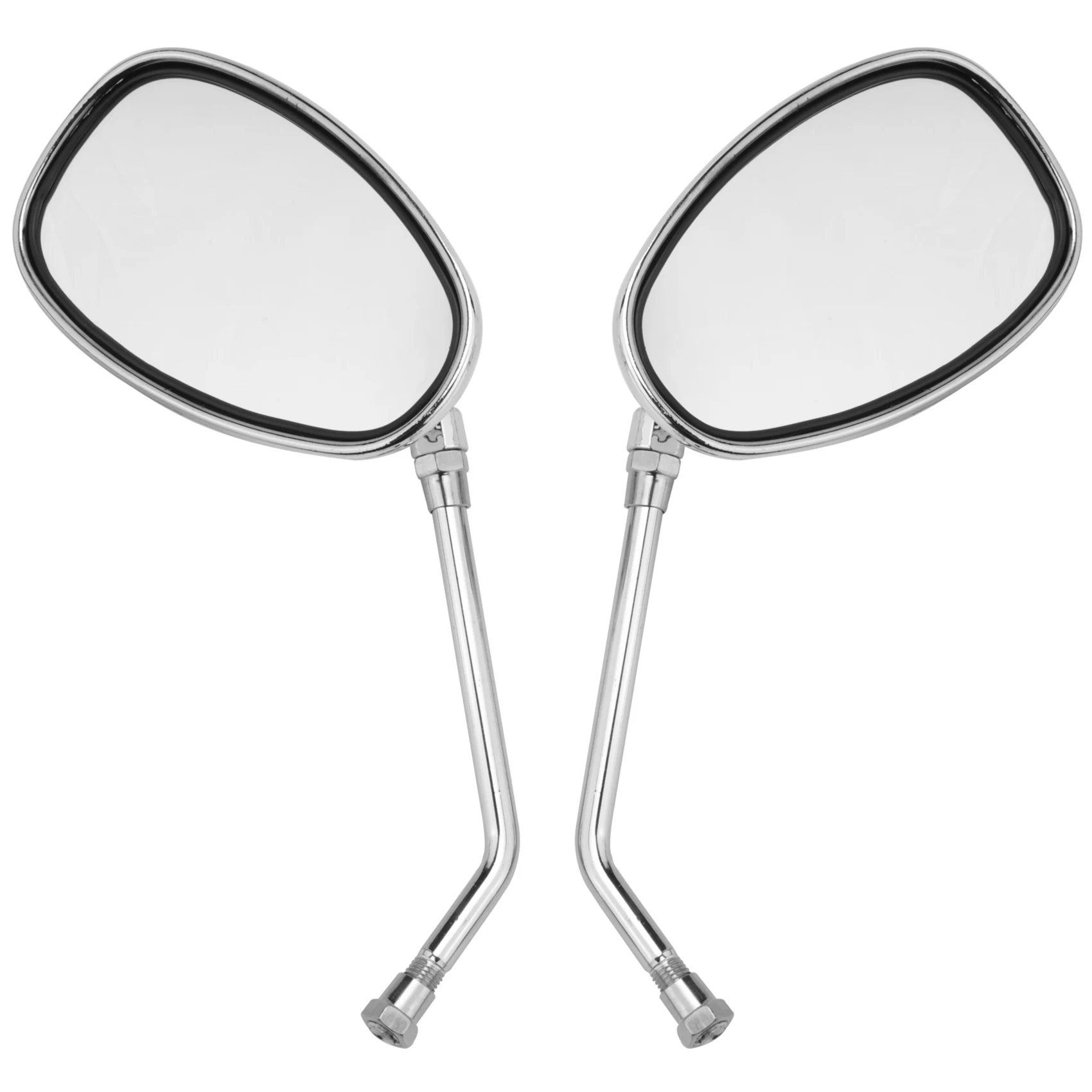 Chrome Motorcycle Side Mirrors - Fits Honda VTX1300/1800, Suzuki, Kawasaki, Yamaha Cruisers