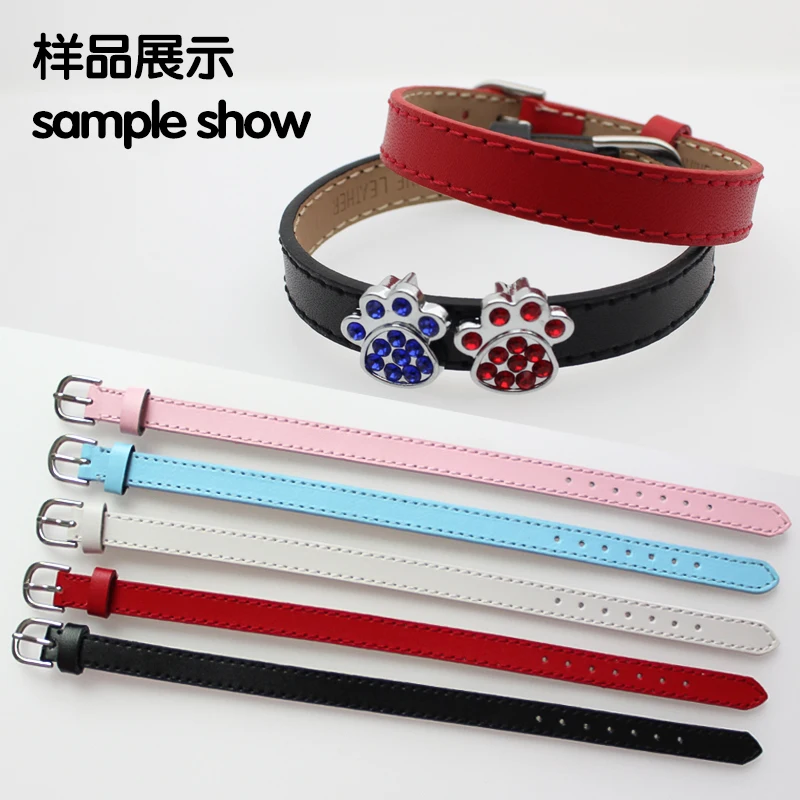 

Real Leather Bracelet Wristband 8/10mm Width 21cm Length Through Slide Charms Letters Alphabet DIY Jewelry For Women Kids Gift