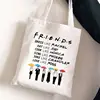 Friends Tv Show Series Pattern Tote Bag Fashionable Canvas Bags Parties Travel and Shopping Machine Washable Student Fans Gifts 2