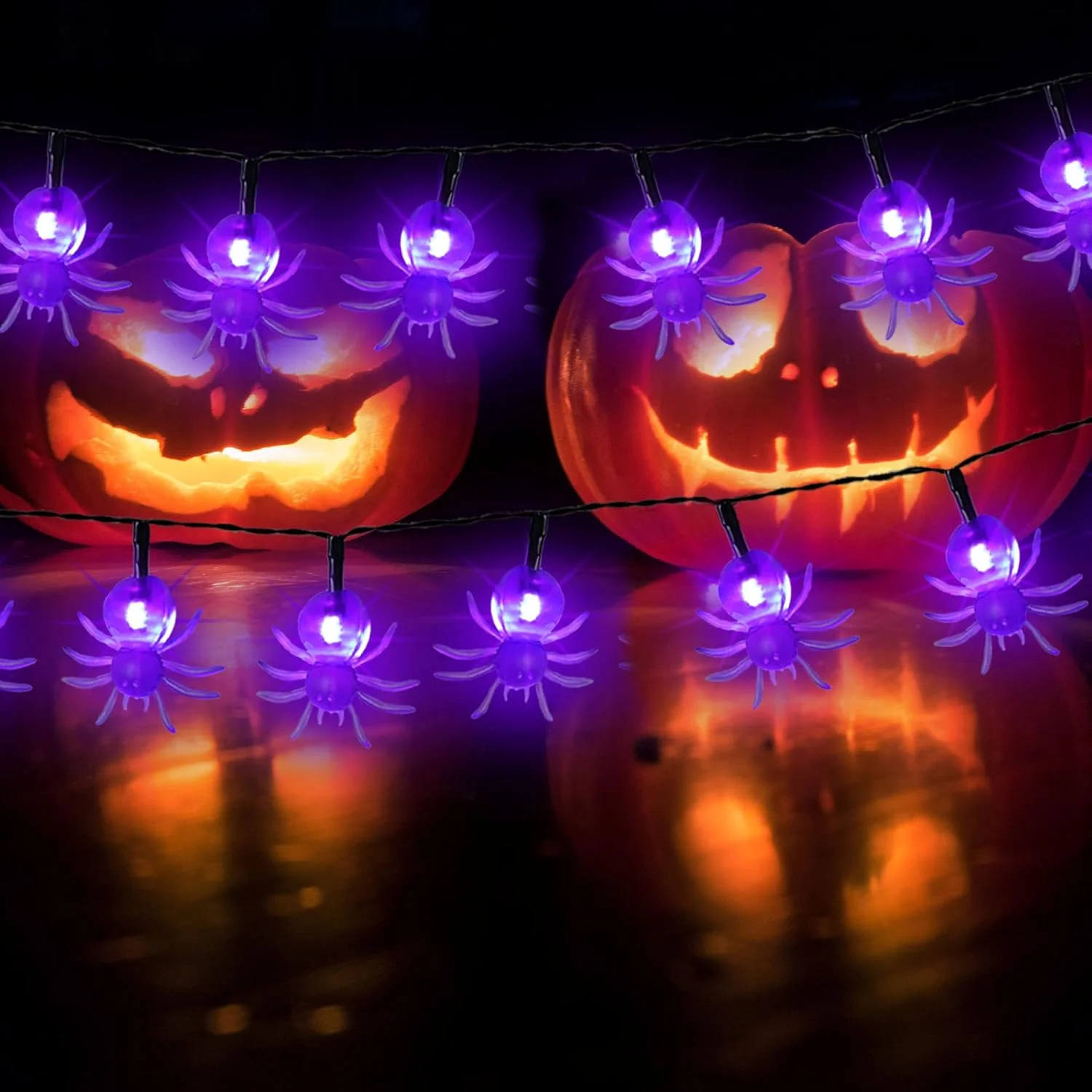 Battery Powered Halloween Spider String Lights