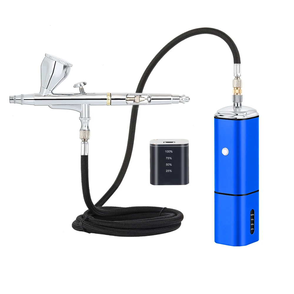 Protable Rechargeable Cordless Airbrush Mini Compressor Spray Paint Type C USB 0.3mm Needles Replace battery Pneumatic Tool airbrush compressor