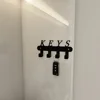 Key Holder for Wall Adhesive, Key Hooks with 4 Hooks Wall Mounted, Black Key Hangers for Wall Decor No Drill for Living Room 1