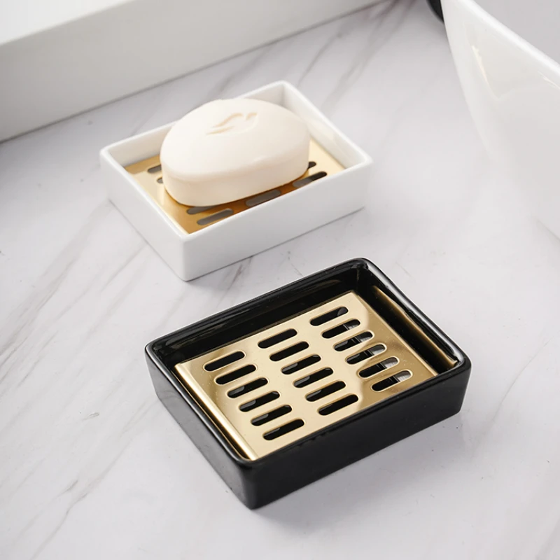 

Double-Deck Drain Soap Box, Portable, Light, Luxury, High-end, Creative, Home Toilet, Perforation-free, Water-free, Storage Dish