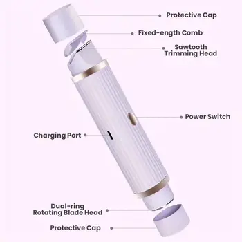 Two in one women's electric shaver - suitable for eyebrows, face, legs, and armpits, portable wet and dry hair remover 3