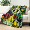 Cartoon B-Ben 10 Cool Green Blanket Plush Nap Sofa rug for Living Room Warm Office Bedroom Birthday Home Travel Kid Gifts 3