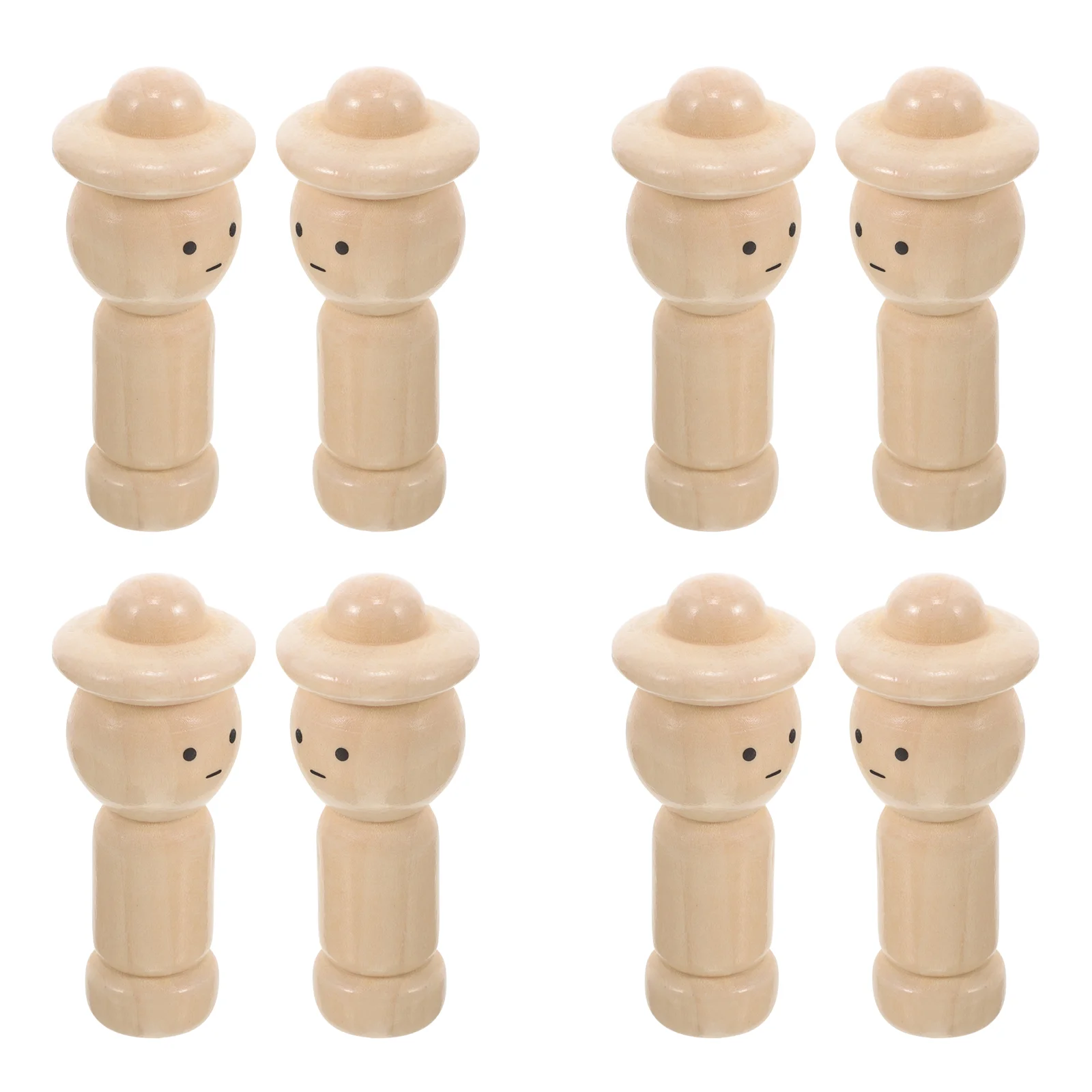 

10pcs Blank Peg Dolls DIY Painting Peg Dolls Wooden Ornaments Unfinished Dolls