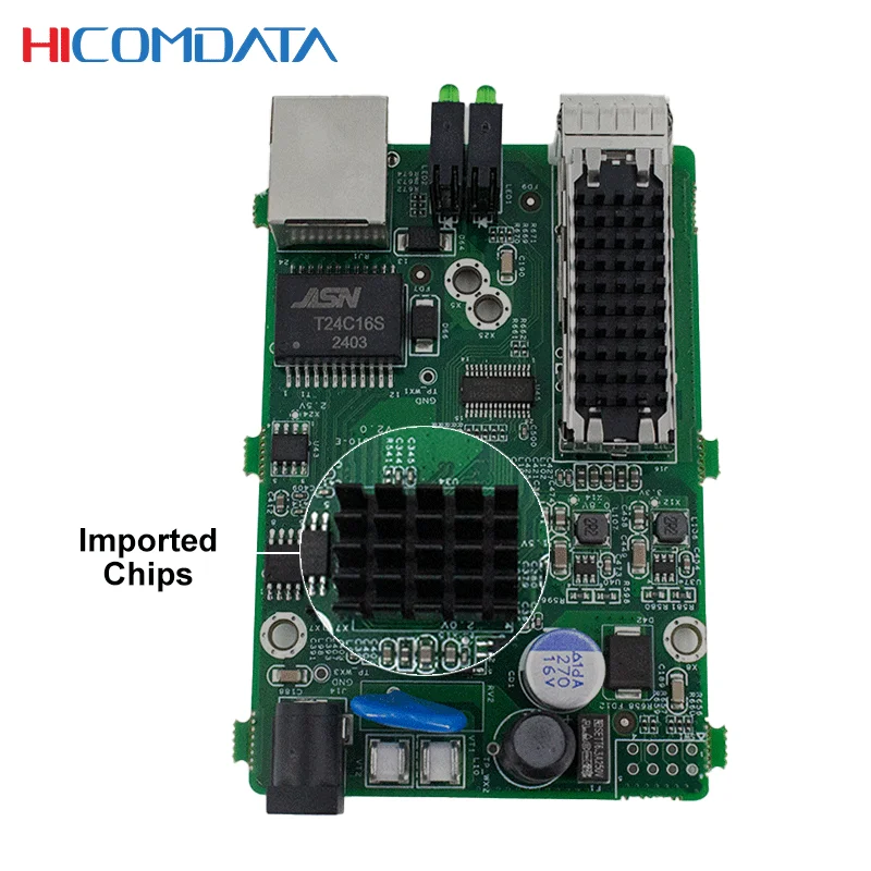 HICOMDATA Fiber Optic Media Converter 10gb 20km Transceiver Optical Sfp Fibre Converter PCBA