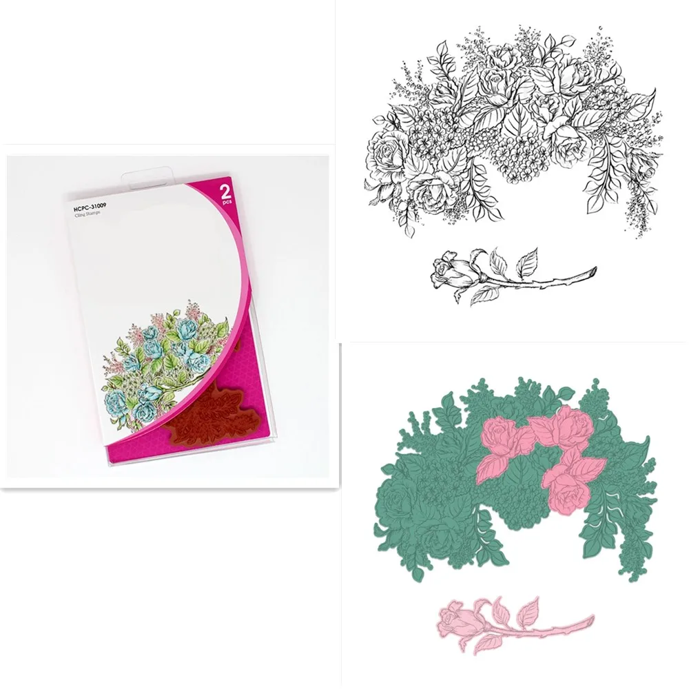 

Flower Transparent Stamps And Cutting Dies For Diy Scrapbooking Handmade Decoration Account Craft Supplies Cut Dies New Arrivals