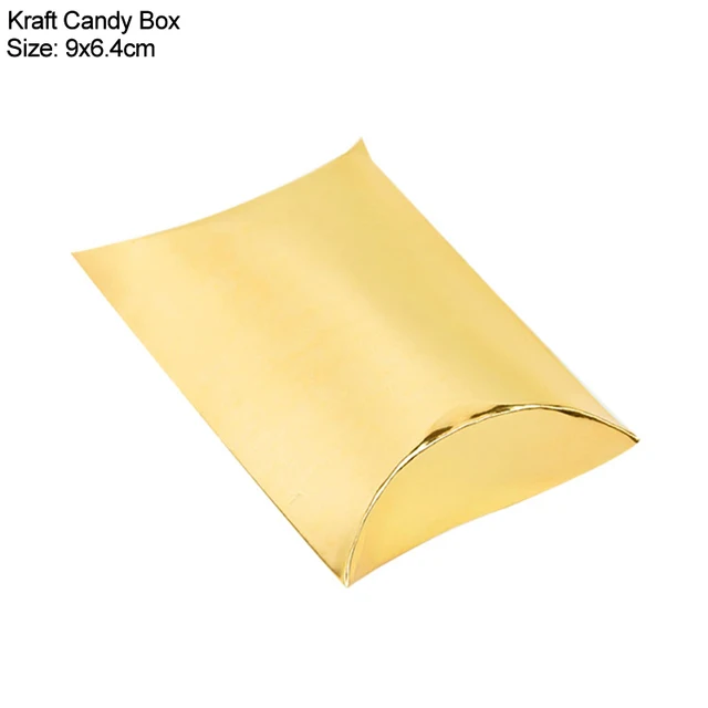 10/20/30Pcs Pillow Candy Box Kraft Paper Christmas Gift Packaging Boxes Candy Bags Wedding Favors Birthday Party Decorations Style9-gold