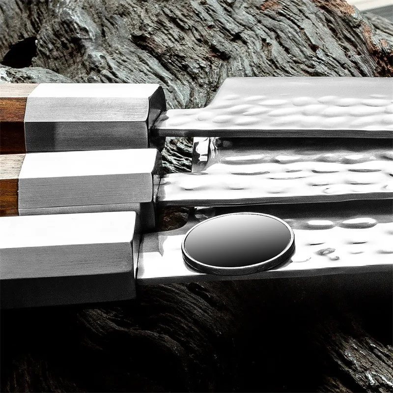 Japanese Chef Santoku Knife Sharp Blade Utility Slicing Meat Cleaver Stainless Steel Nakiri Salmon Cutting Peeling BBQ Knife kitchen knife meat cleaver