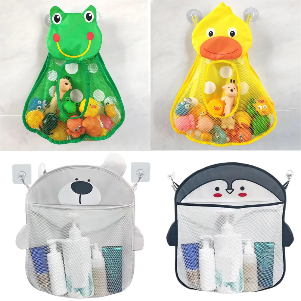 Bolsa de almacenamiento para juguetes de baño de bebé, de malla para baño, con fuertes de tiburón pato, Red de verano para bañera, juego de agua, de Juguetes| | -