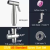 Handheld Bidet Toilet Sprayer Set Stainless Steel Bidet Faucet Wall Mounted Toilet Spray Gun Bathroom Shower Head Self Cleaning 4
