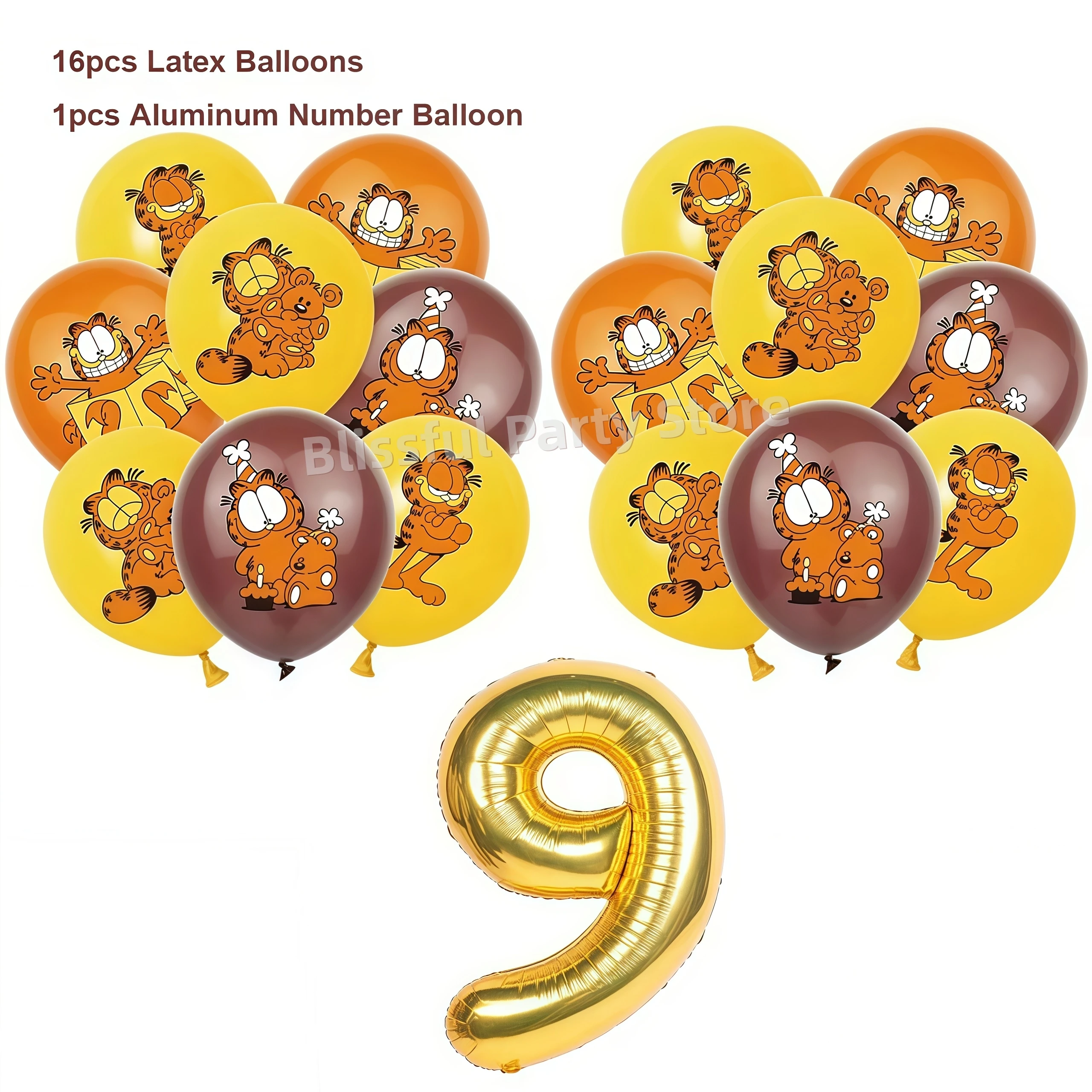 Cartoon G-Arfield Geburtstag Party Dekoration Geschirr Tasse Teller Serviette Ballon Banner für Kinder Bevorzugung Geschenk Baby Dusche liefert – Detail 31