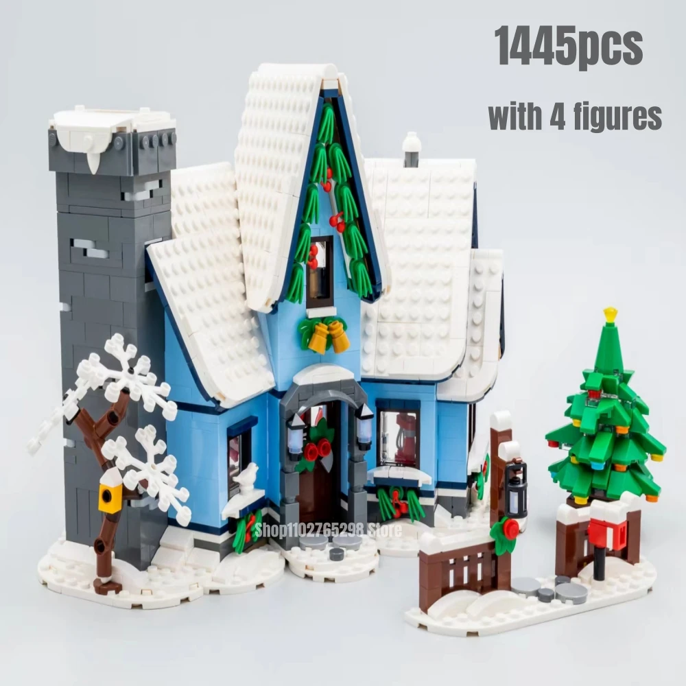 1445 Pezzi Di Blocchi Da Visita Di Babbo Natale Modello Adatto A 10293 Giocattoli Per Regalo Di Natale Per Bambini