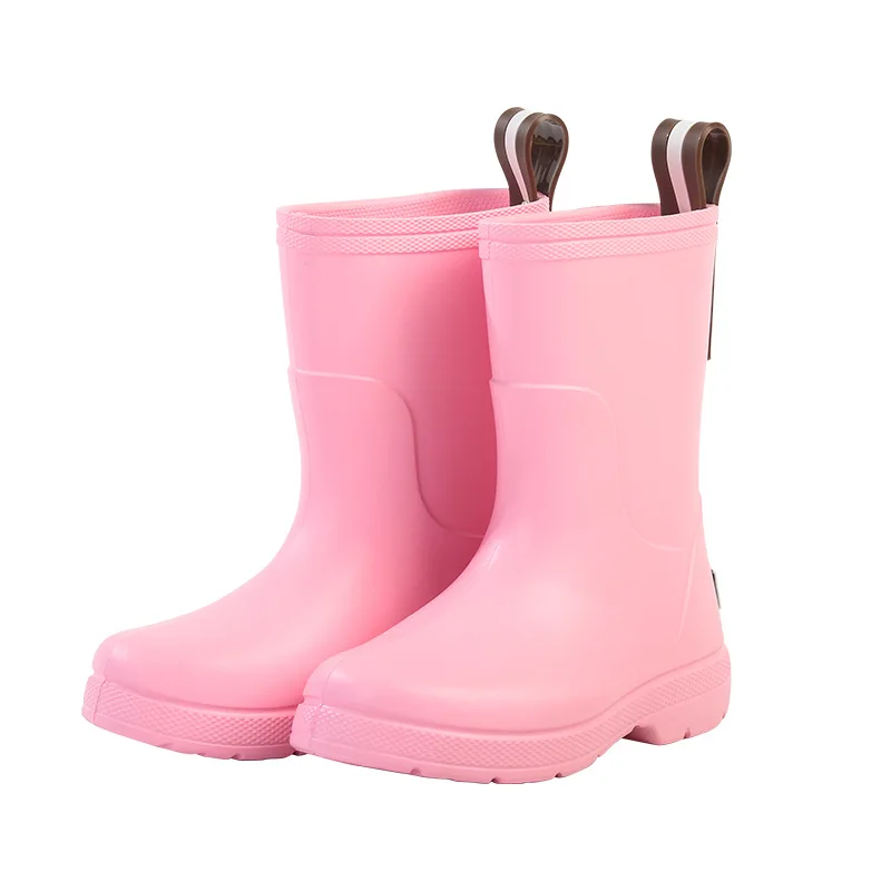 New 2023 Kids Boys Girls Rubber Rain Boots Children Soft Light Rainboots Slip-Resistant Mid-Calf Boots Water Shoes Wellies