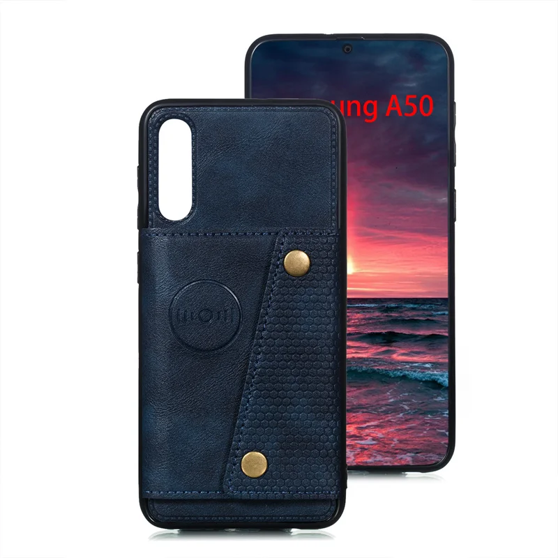 Premium PU Leather Wallet Shockproof Case with Magnetic Car Holder and Stand Feature