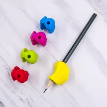 

3pc Silicone Pencil Holder Kawaii Stationery Writing Aids Praise Gift for Kids Grips Posture Correction Tool School Supplies