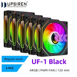 Enhanced ARGB 4 - Pin PWM Quiet Cooling Fan - 12cm, 45.2CFM/600 - 1500RPM, Large Air Volume (Other)