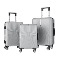Ensemble de bagages 3 pièces 20/24/28 pouces avec balance, valise trolley rigide en ABS 4 couleurs Noir/Violet dégradé/Argent/Gris, 8 roues pivotantes, ensemble de valises de voyage avec serrure TSA 1