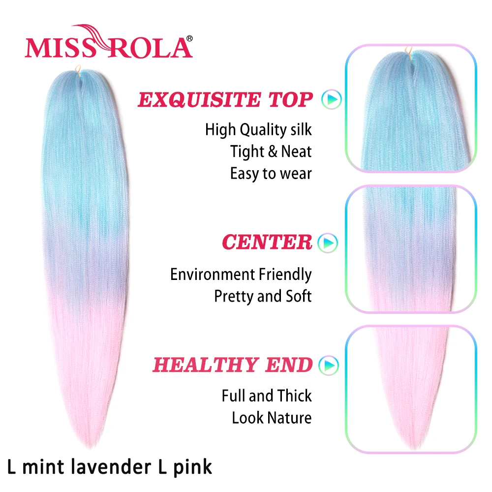 Miss Rola-Extensión de cabello sintético, 28 pulgadas, 100G, 2023, Yaki, Jumbo liso, trenzado, preestirado, Kanekalon