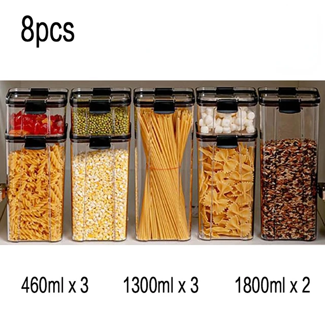 Food Storage Kitchen Container Plastic Box Jars for Bulk Cereals Kitchen  Organizers for Pantry Organizer Jars With Lid Home - AliExpress