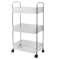 Mobile Shelf with Wheel Multi-Layers Storage Rack Home Trolley for Snacks Cosmetic Sundries Organizer 2/3/4 Tiers Rolling Cart 6