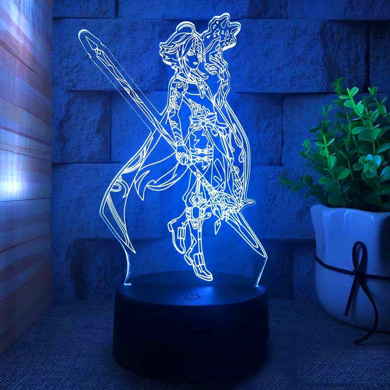 nursery night light Genshin Impact Account Yae Miko Kazuha Xiao Hu Tao Raiden Shogun 3d Led Lamp For Bedroom Manga Night Lights Anime Figure Luces star wars night light Night Lights