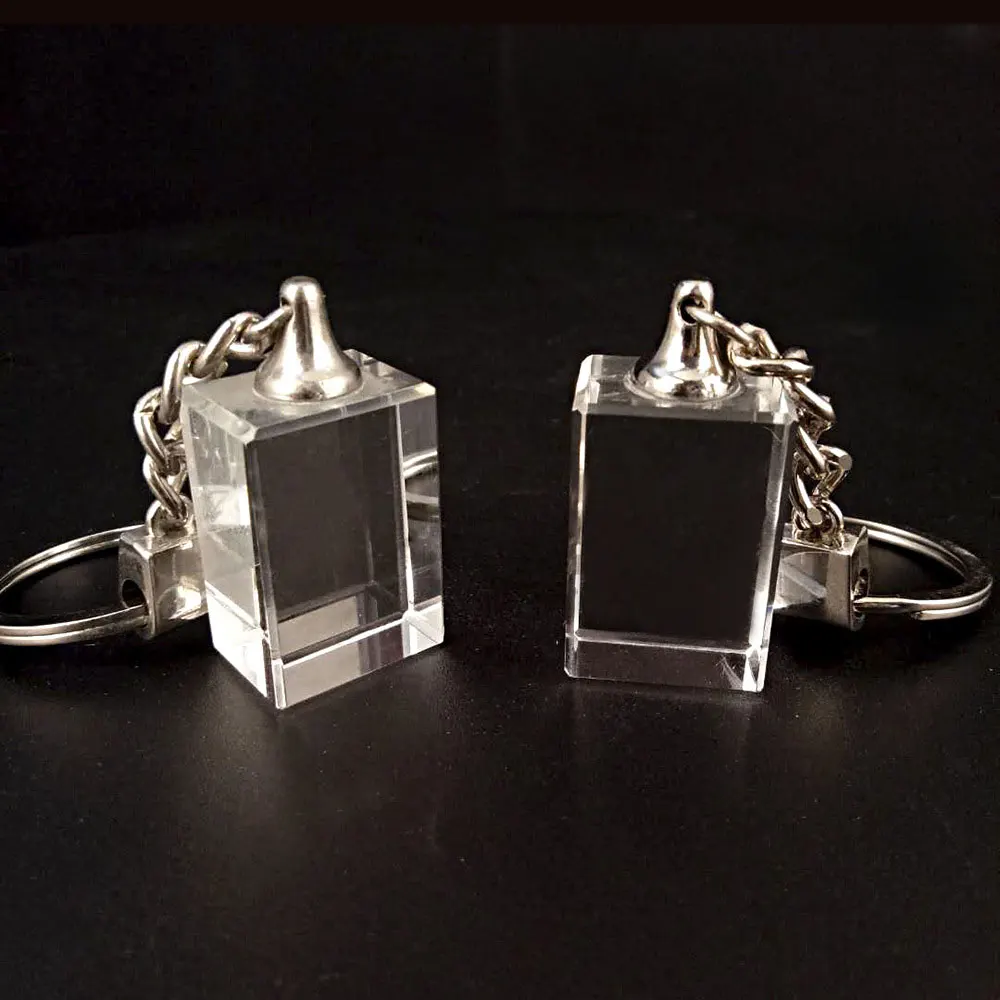 Keychain Rectangle Crystal with LED Light