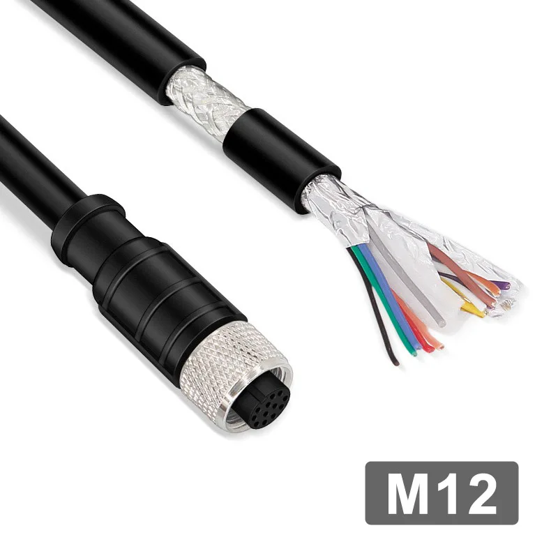 Impermeável A-tipo Cabo de Conexão Ip67 12 17 Pin A-code Fio do Sensor io Cabo de Alimentação Masculino Feminino Aviação Plug com Linha M12