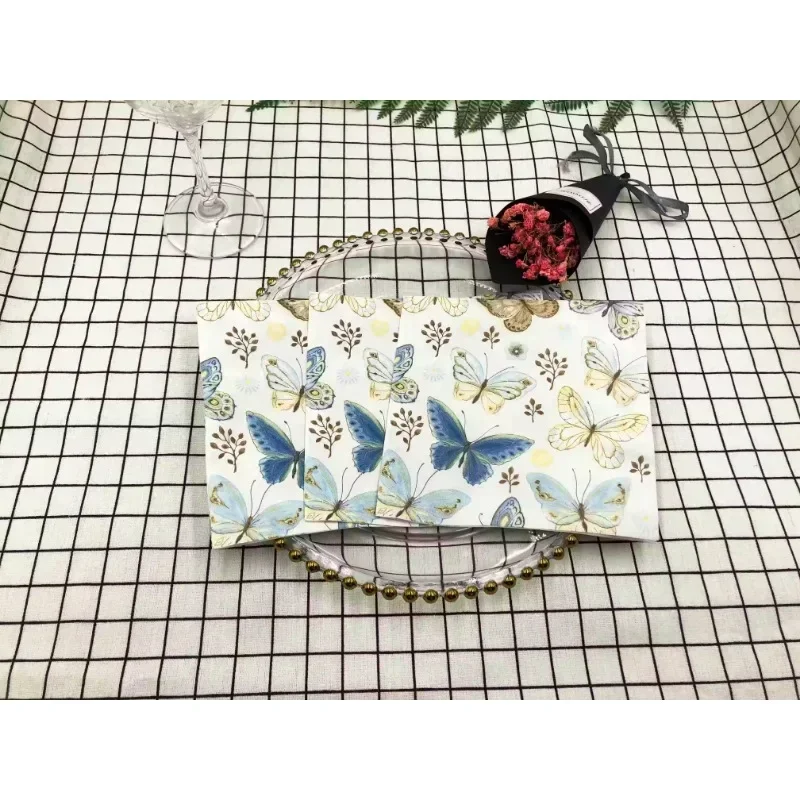 Colorful Printed Napkins New Butterfly Models Hotel Cafe Party Wedding Square Paper Napkin Placemats Food Grade Napkin 2 Ply 33c for Paper Napkins Disposable Paper Placemats Tissue Paper Decoration