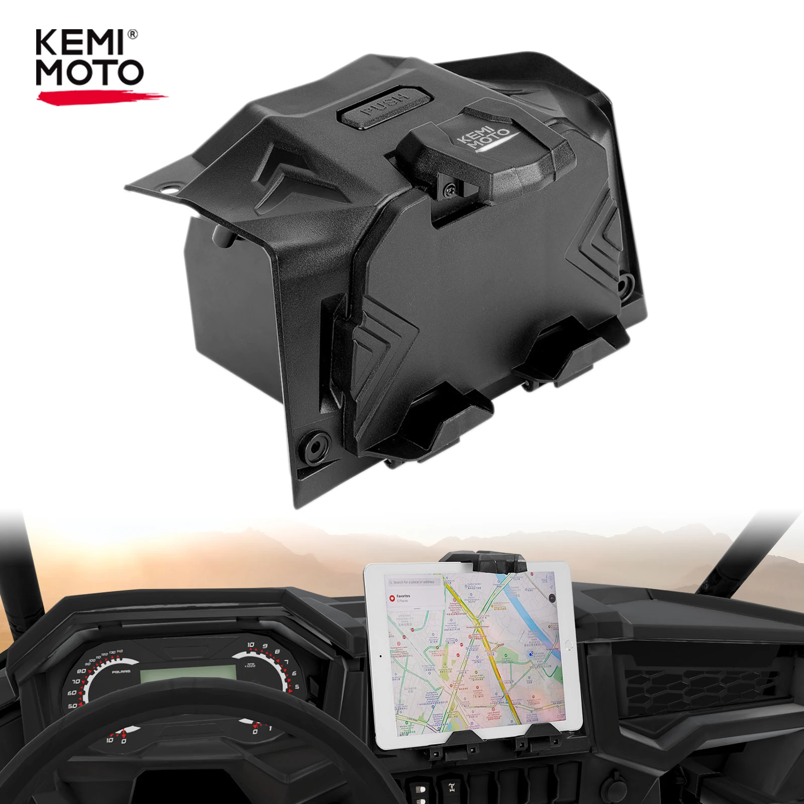 RZR Electronic Tablet Device Holder GPS Mount Compatible with Polaris RZR XP XP 4 1000 Turbo 2019-2021 2022 2023 UTV KEMIMOTO tablet mount electronic device holder tablet phone device mounts with storage box 715002874 for can am maverick x3 2017 2023