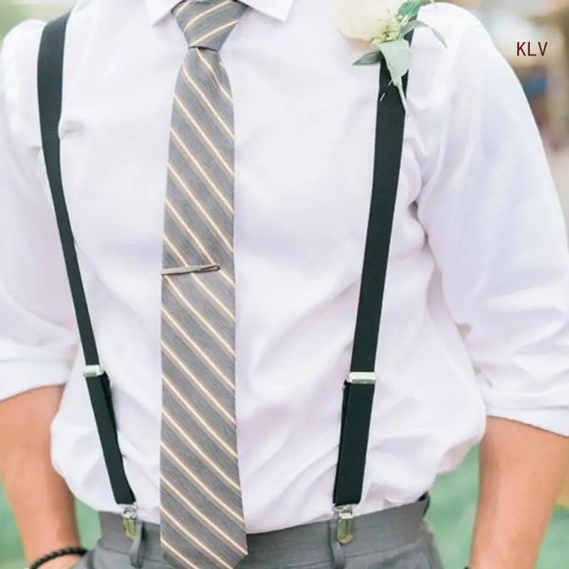 

Men Woman Adult Clip-on Suspenders Elastic Shape Adjustable Braces Solid Color for Female Male Fashion Accessories