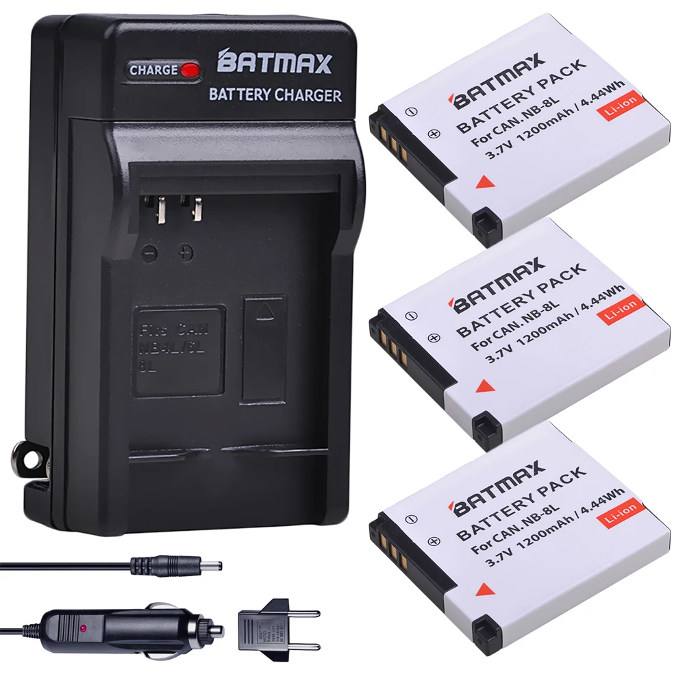 Nb-8L Nb 8L Batteria + Caricabatterie Per Canon Powershot Is Pc1589 Pc1474 A3300 A3200 A3100 A3000 A2200 A1200