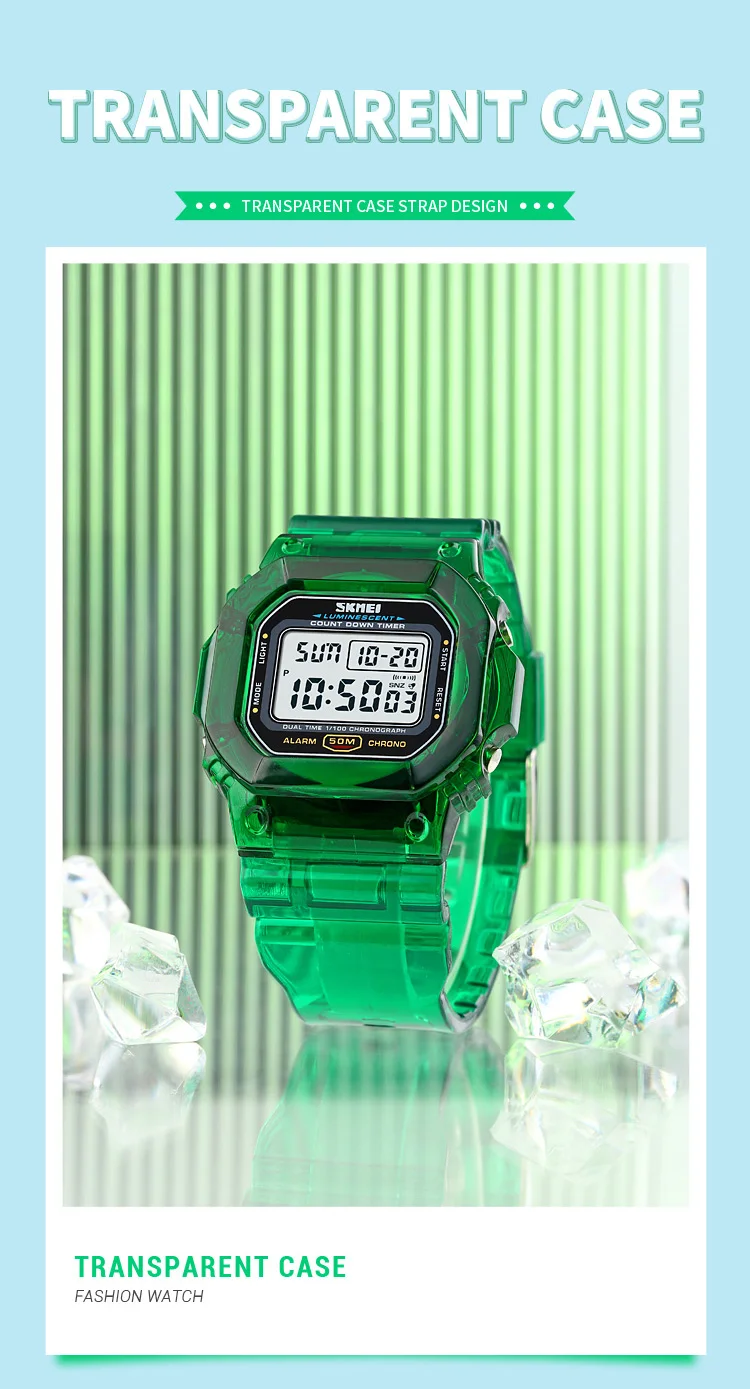 SKMEI 1999 Waterdicht Elektron Horloge Heren Dames Sport Countdown Stopwatch Digitale Horloges Heren Meisjes Klok Reloj Mujer 1622 1629_voghion.com
