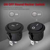 10/5PCS ON/OFF Round Rocker Switch Toggle Switch 2-pin SPST 12V 24V Auto Boat Marine Toggle Rocker Switch Push Button Accessory - Image 2
