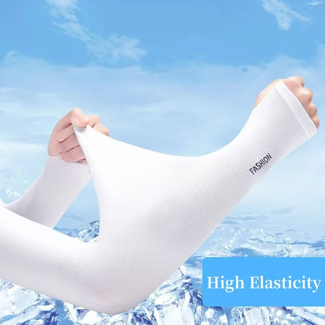 Summer Cooling Arm Sleeves UV Sun Protection Arm Covers Breathable Stretchy Ice Silk Sleeves for Outdoor Sports Cycling Golf 5