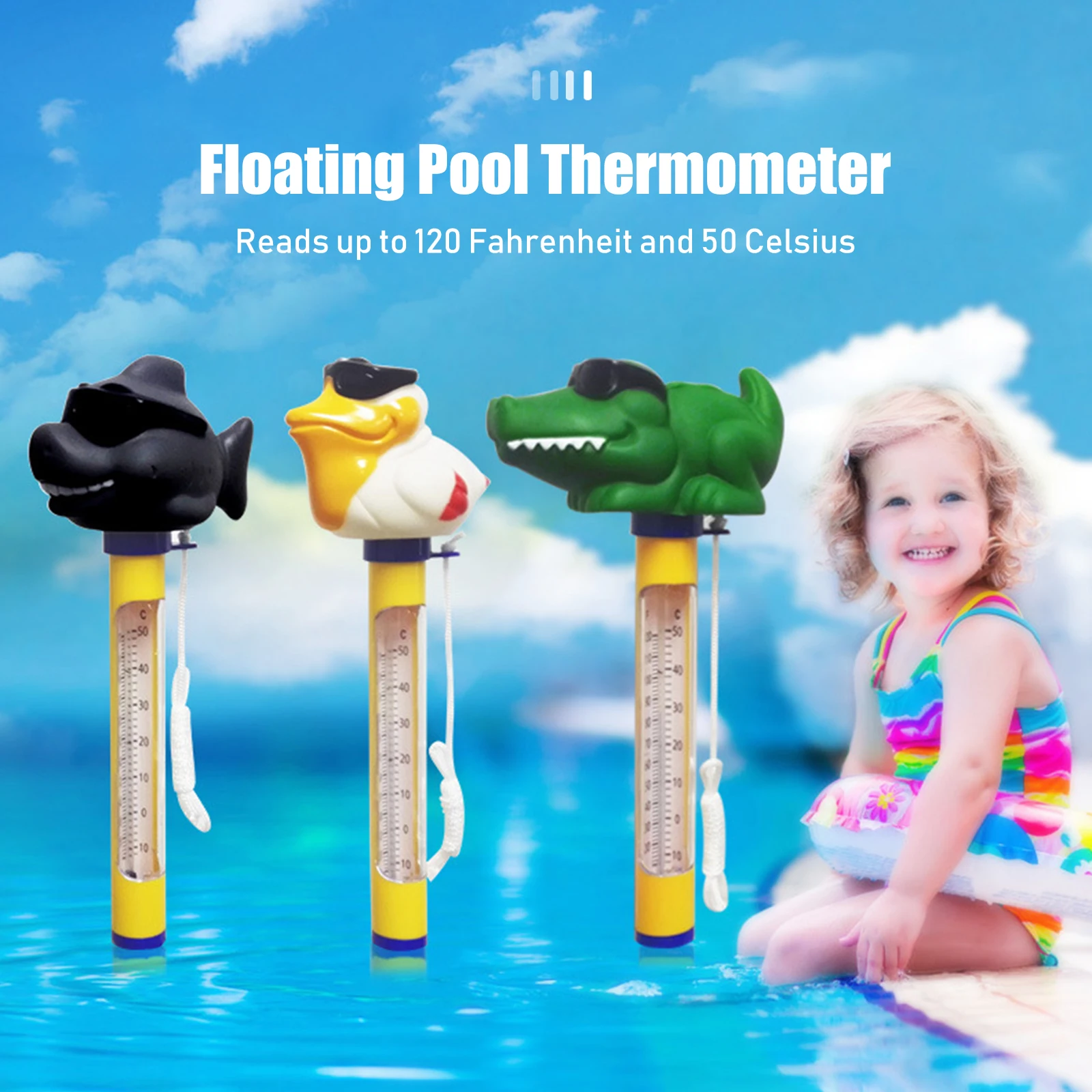 Floating Pool Thermometer Cartoon Animal Shape Water Temperature