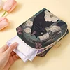 1 pc Cat pattern printed sanitary napkin storage bag, women's lightweight tissue bag, sanitary tissue bag 1