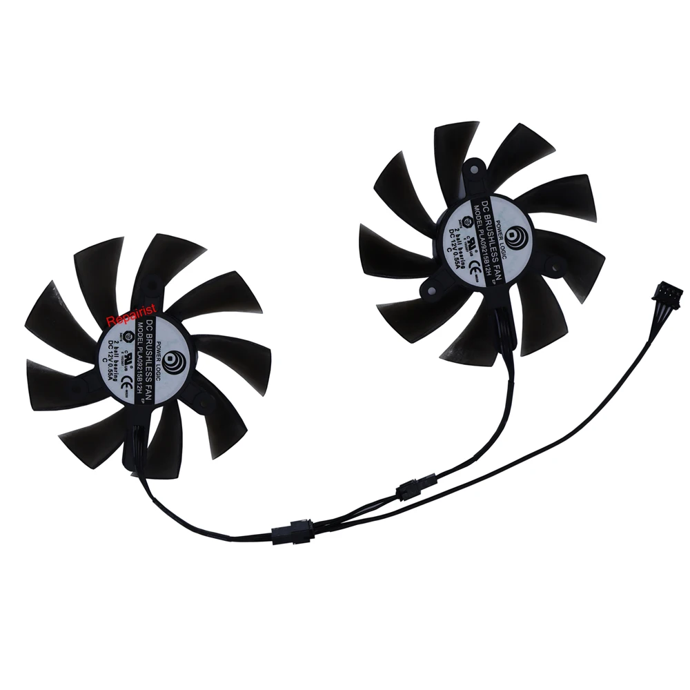 

2Pcs/Set,GPU Cooler,PLA09215B12H,For PNY RTX2070 RTX 2070 SUPER 8GB Dual Fan Edition,Video Cards Cooling,Replace XY-D09015B