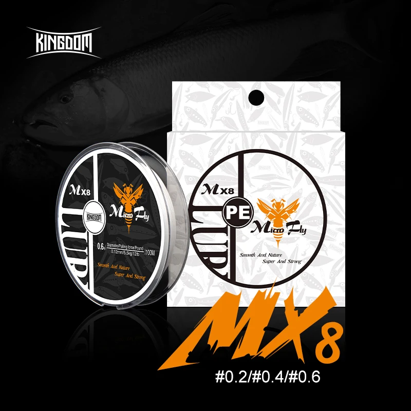 Ligne micro fly Kingdom THINNER 4 brins pour pêche à la carpe 150m fil leader japonais