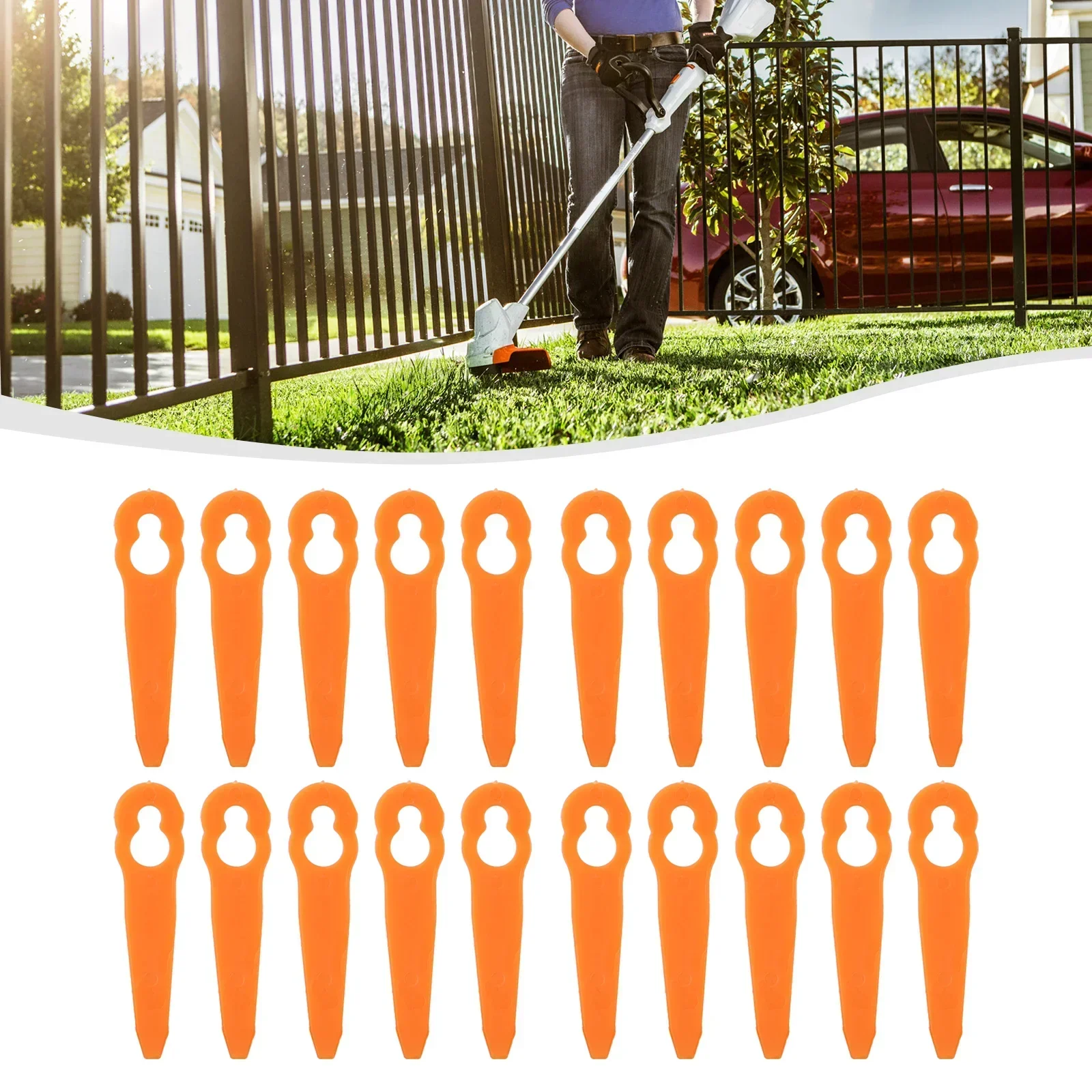 100pcs Plastic Blades For STIHL FSA 45 Cordless Strimmer Grass Trimmer ...