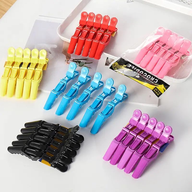 

5Pcs/lot Plastic Hair Clip Hairdressing Clamps Claw Section Alligator Clips Barber For Salon Styling Hair Accessories Hairpin