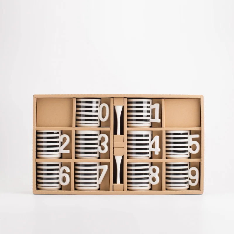 Digital Cup Set Couple Ceramic Literary Coffee Cup Ceramic