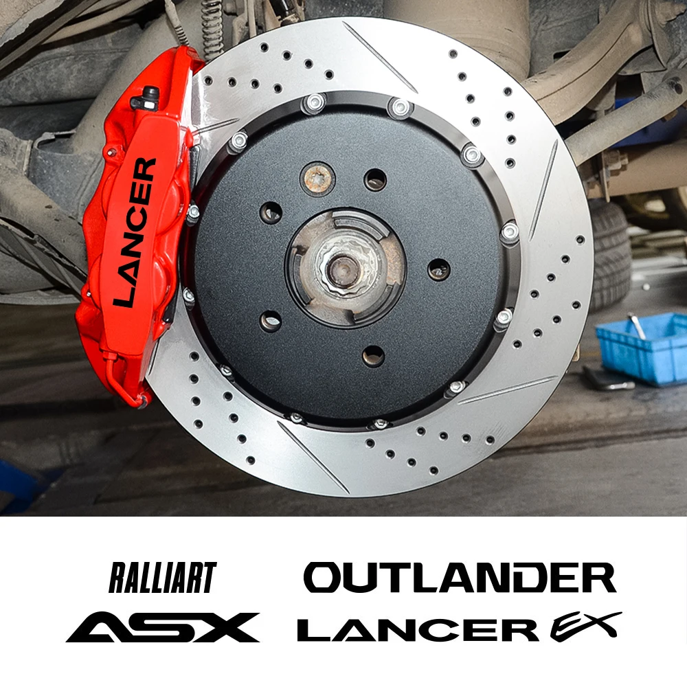 6pcsCarBrakeCaliperBadgeStickerAutoDecalForMitsubishiLancer