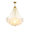 Nordic Frosted Glass Ball Chandelier for Dining Living Room Decoration Gold Black Bubble LED Pendant Lights Hanging Lamp 2