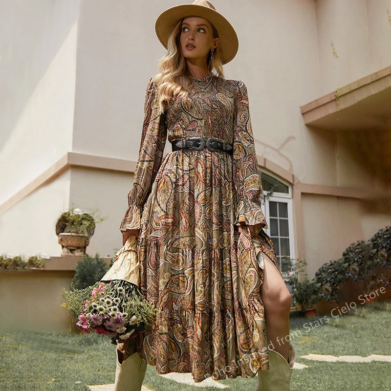 bohemian autumn dress